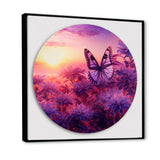 Pink Butterfly Wonderful Sunset - Butterfly Canvas Wall Art