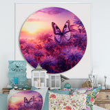 Pink Butterfly Wonderful Sunset - Butterfly Canvas Wall Art