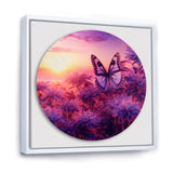 Pink Butterfly Wonderful Sunset - Butterfly Canvas Wall Art