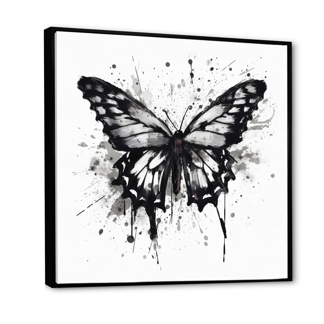 Butterfly Portrait Black And White Watercolor - Butterfly Wall Art Prints