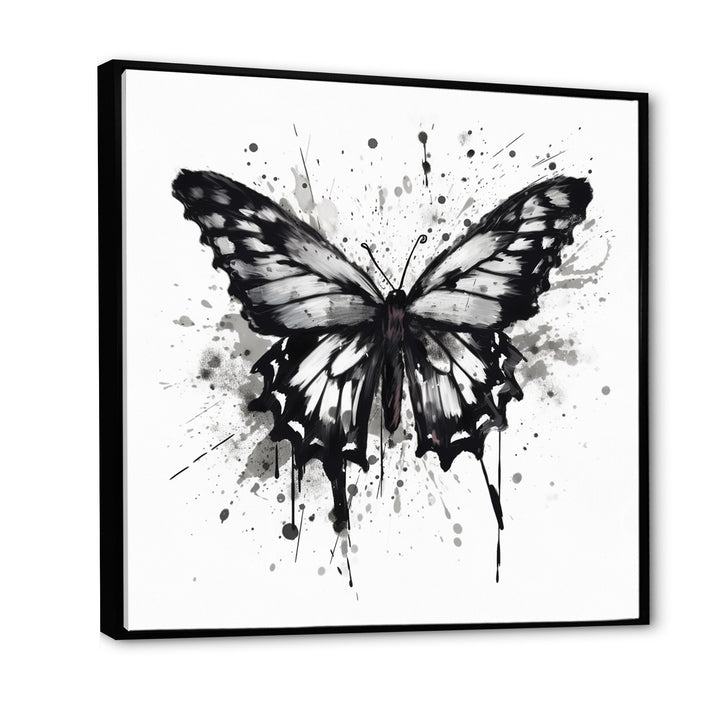Butterfly Portrait Black And White Watercolor - Butterfly Wall Art Prints