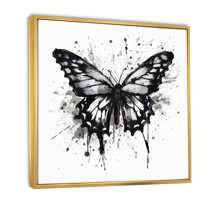 Butterfly Portrait Black And White Watercolor - Butterfly Wall Art Prints
