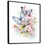 Vintage Butterflies On Flowers In Pastel Tones - Black Butterfly Wall Art