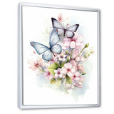 Vintage Butterflies On Flowers In Pastel Tones - Black Butterfly Wall Art
