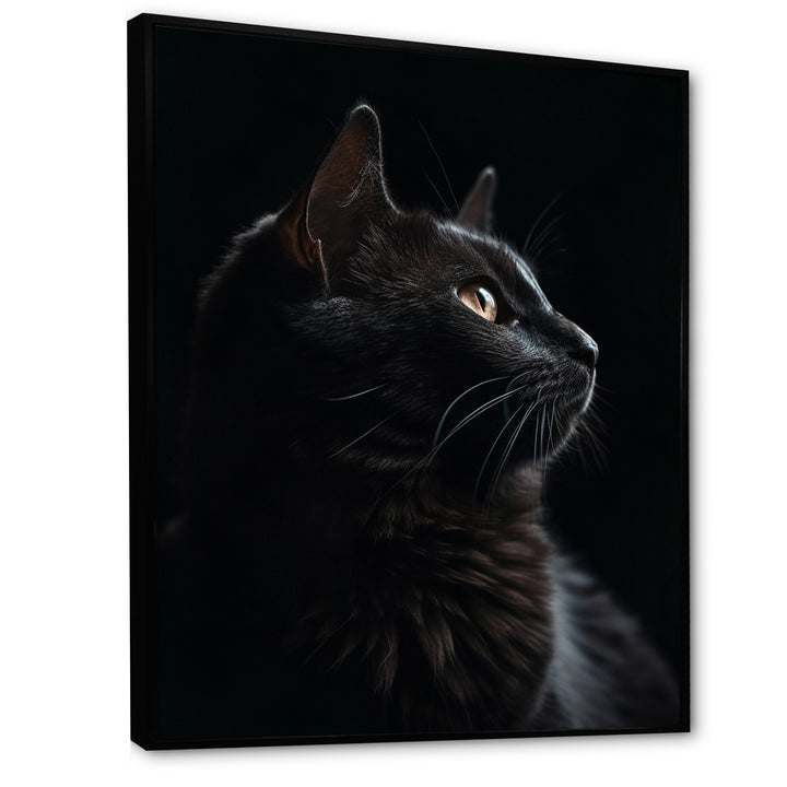 Portrait Of A Black Cat Photography - Cat Living Room Wall Art