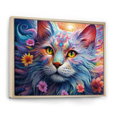 Portrait Of A Majestic Cat With Flowers - Cat Wall Decor