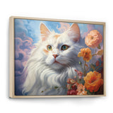 Portrait Of A Gracious Cat With Flowers - Cat Wall Art Prints
