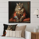 Majestic Cat In Gracious Indian Attire - Orange Cat Wall Art