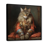 Majestic Cat In Gracious Indian Attire - Orange Cat Wall Art