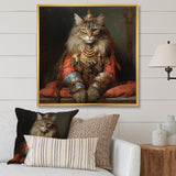 Majestic Cat In Gracious Indian Attire - Orange Cat Wall Art