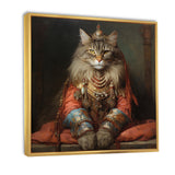 Majestic Cat In Gracious Indian Attire - Orange Cat Wall Art