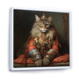 Majestic Cat In Gracious Indian Attire - Orange Cat Wall Art