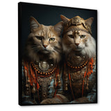 Gracious Cat In Retro Indian Attire - Cat Living Room Wall Art