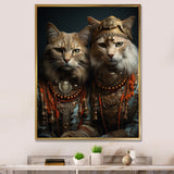 Gracious Cat In Retro Indian Attire - Cat Living Room Wall Art