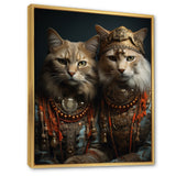 Gracious Cat In Retro Indian Attire - Cat Living Room Wall Art