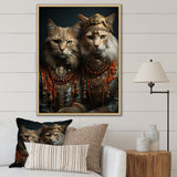 Gracious Cat In Retro Indian Attire - Cat Living Room Wall Art