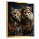 Gracious Cat In Retro Indian Attire - Cat Living Room Wall Art