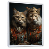 Gracious Cat In Retro Indian Attire - Cat Living Room Wall Art