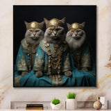 Turquoise Gracious Sultan Cats - Cat Canvas Wall Art