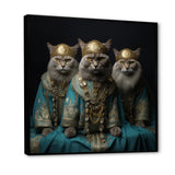 Turquoise Gracious Sultan Cats - Cat Canvas Wall Art