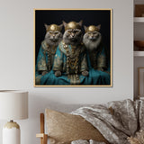 Turquoise Gracious Sultan Cats - Cat Canvas Wall Art