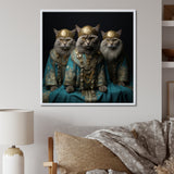 Turquoise Gracious Sultan Cats - Cat Canvas Wall Art