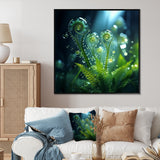 Magical Fern Light Of Morning Dawn - White Cat Wall Art