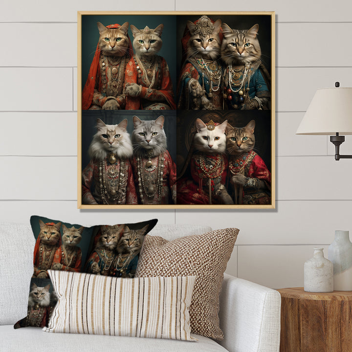 Magical Fern Light Of Morning Dawn - White Cat Wall Art