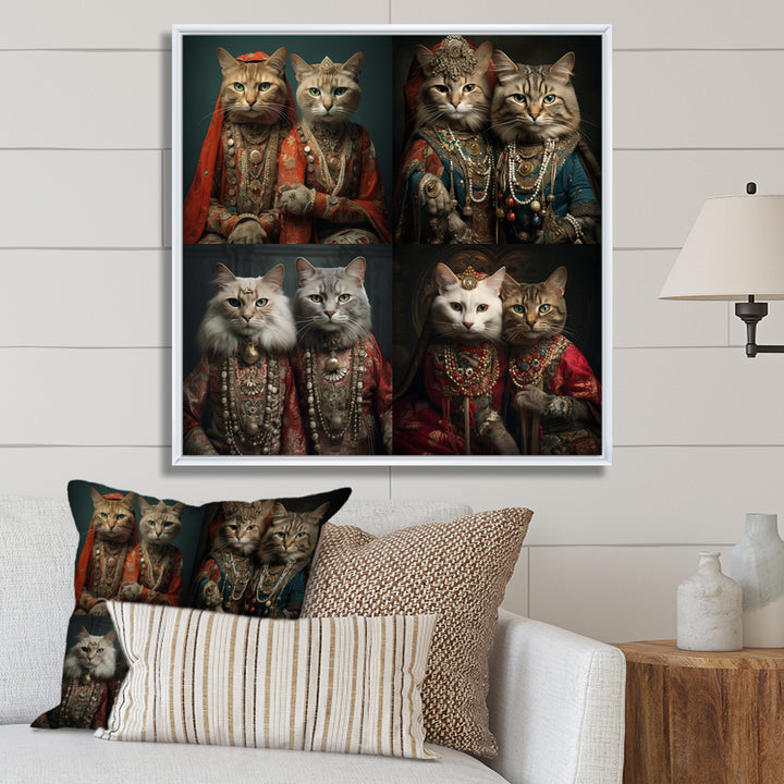 Magical Fern Light Of Morning Dawn - White Cat Wall Art