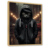Cool Cat In Black Hoody Street Cred - Cat Framed Canvas Art