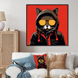 Cool Cat With Sunglasses - Cat Living Room Wall Art