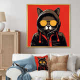 Cool Cat With Sunglasses - Cat Living Room Wall Art