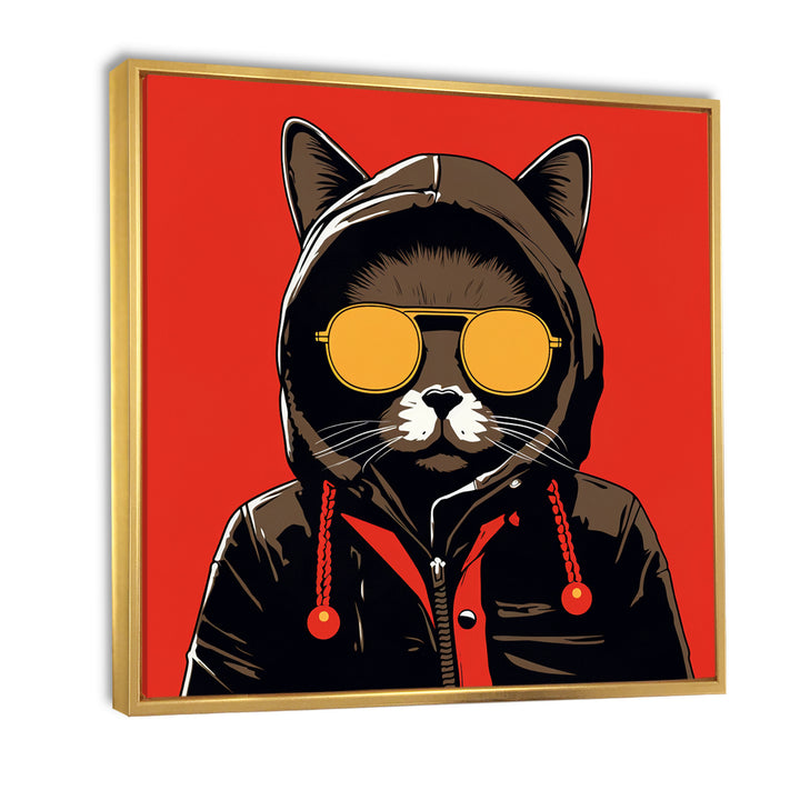 Cool Cat With Sunglasses - Cat Living Room Wall Art