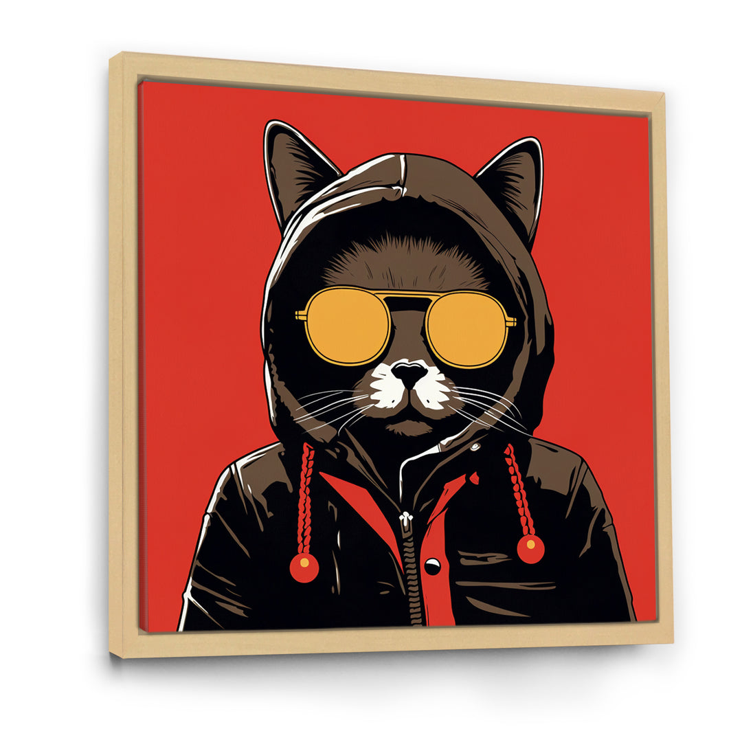 Cool Cat With Sunglasses - Cat Living Room Wall Art