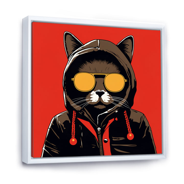 Cool Cat With Sunglasses - Cat Living Room Wall Art