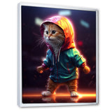 Cute Kitten With Hoody At Sunrise - Cat Bedroom Wall Art