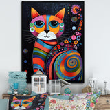 Colorful Portrait Of Cute Cat - Cat Canvas Wall Art