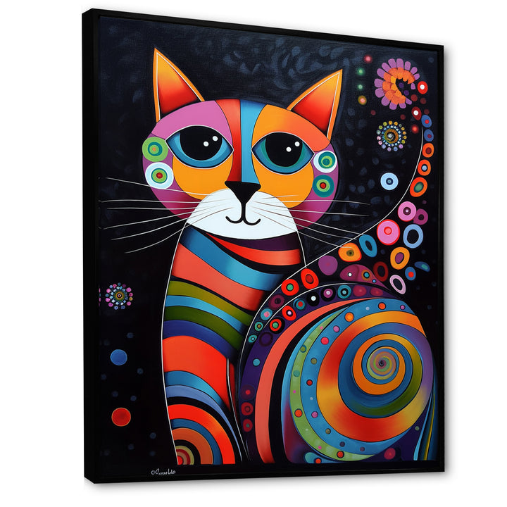 Colorful Portrait Of Cute Cat - Cat Canvas Wall Art