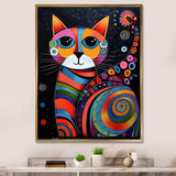 Colorful Portrait Of Cute Cat - Cat Canvas Wall Art