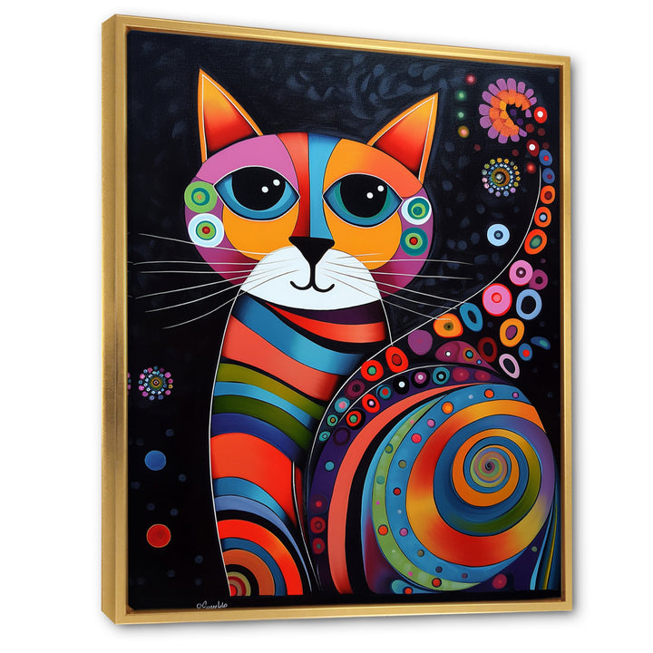 Colorful Portrait Of Cute Cat - Cat Canvas Wall Art