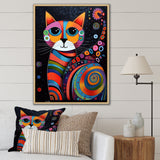 Colorful Portrait Of Cute Cat - Cat Canvas Wall Art