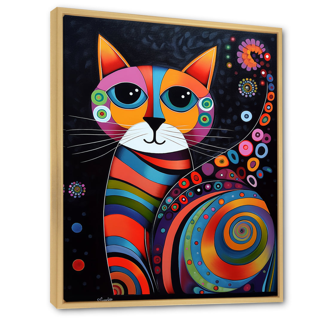 Colorful Portrait Of Cute Cat - Cat Canvas Wall Art