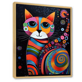 Colorful Portrait Of Cute Cat - Cat Canvas Wall Art