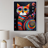 Colorful Portrait Of Cute Cat - Cat Canvas Wall Art