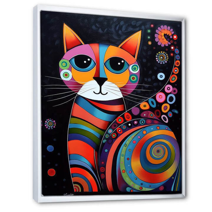 Colorful Portrait Of Cute Cat - Cat Canvas Wall Art