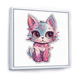 Pink Cute Kitten Cat Illustration - Cat Wall Decor