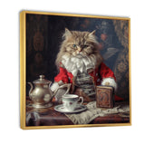 Siberian White Cat Wearing Elegant Costume - Cat Wall Art Prints
