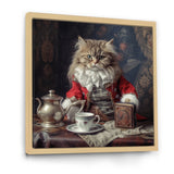 Siberian White Cat Wearing Elegant Costume - Cat Wall Art Prints