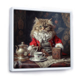Siberian White Cat Wearing Elegant Costume - Cat Wall Art Prints
