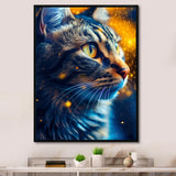 Portrait Of Cat At Sunset Photography - Cat Large Canvas Wall Art
